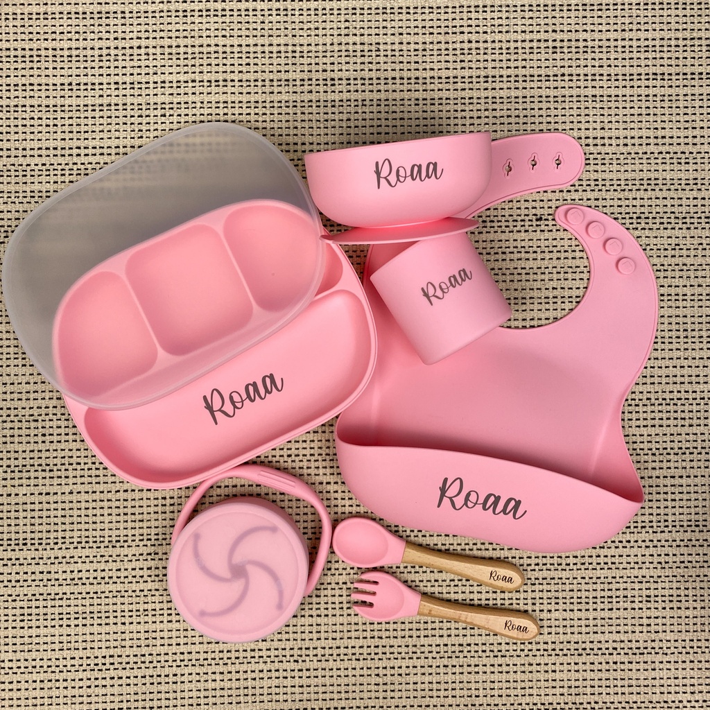 Silicone Feeding Set | 7 Pcs | Light Pink