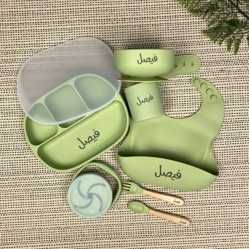 [FS_7_OL] Silicone Feeding Set | 7 Pcs | Olive